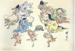 鬼（百期夜行）日本画