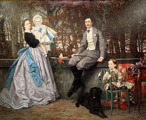 ジェームズ・ティソ『ミラモン侯爵夫妻と子どもたちの肖像』