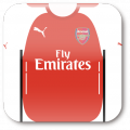 イングランドプレミアリーグ__アーセナル2014-2015最新ユニフォーム_イラストアイコン　Arsenal　 kit new model 2014-15